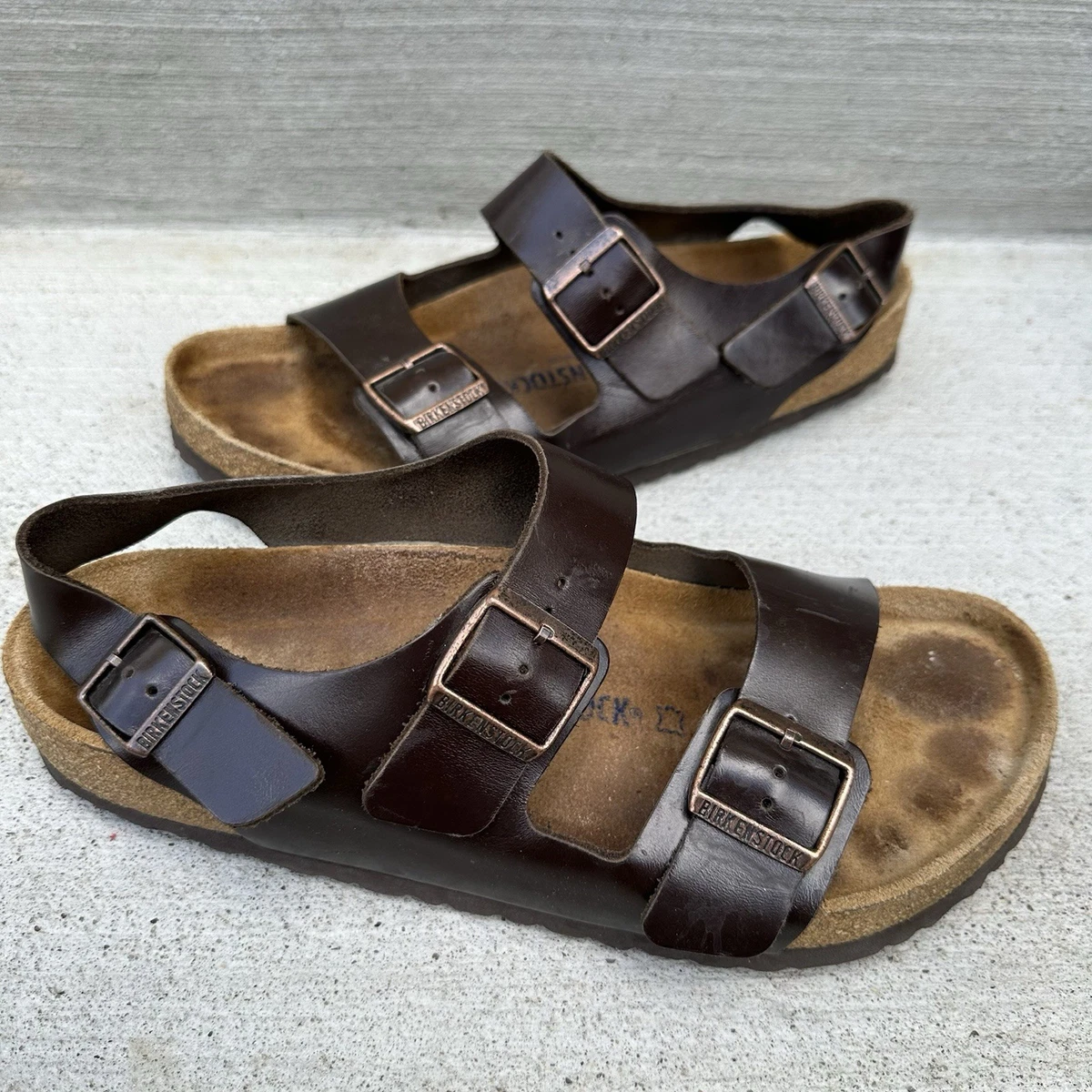 NWOB Birkenstock Milano Bold Buckle Sandal Black Leather Men’s size 46 US 13 Birkenstock Milano Sandals for Men for sale - eBay main image 2