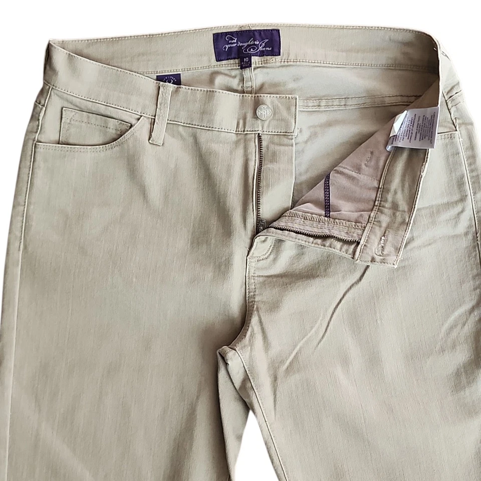 NYDJ Not Your Daughters Jeans Womens Size 10 Tan Straight Leg Stretch Pockets - Image 2 of 4