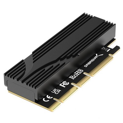 SABRENT M.2 NVMe SSD to PCIe x16 Tool-Free AIC x1 5.0 Card., Black