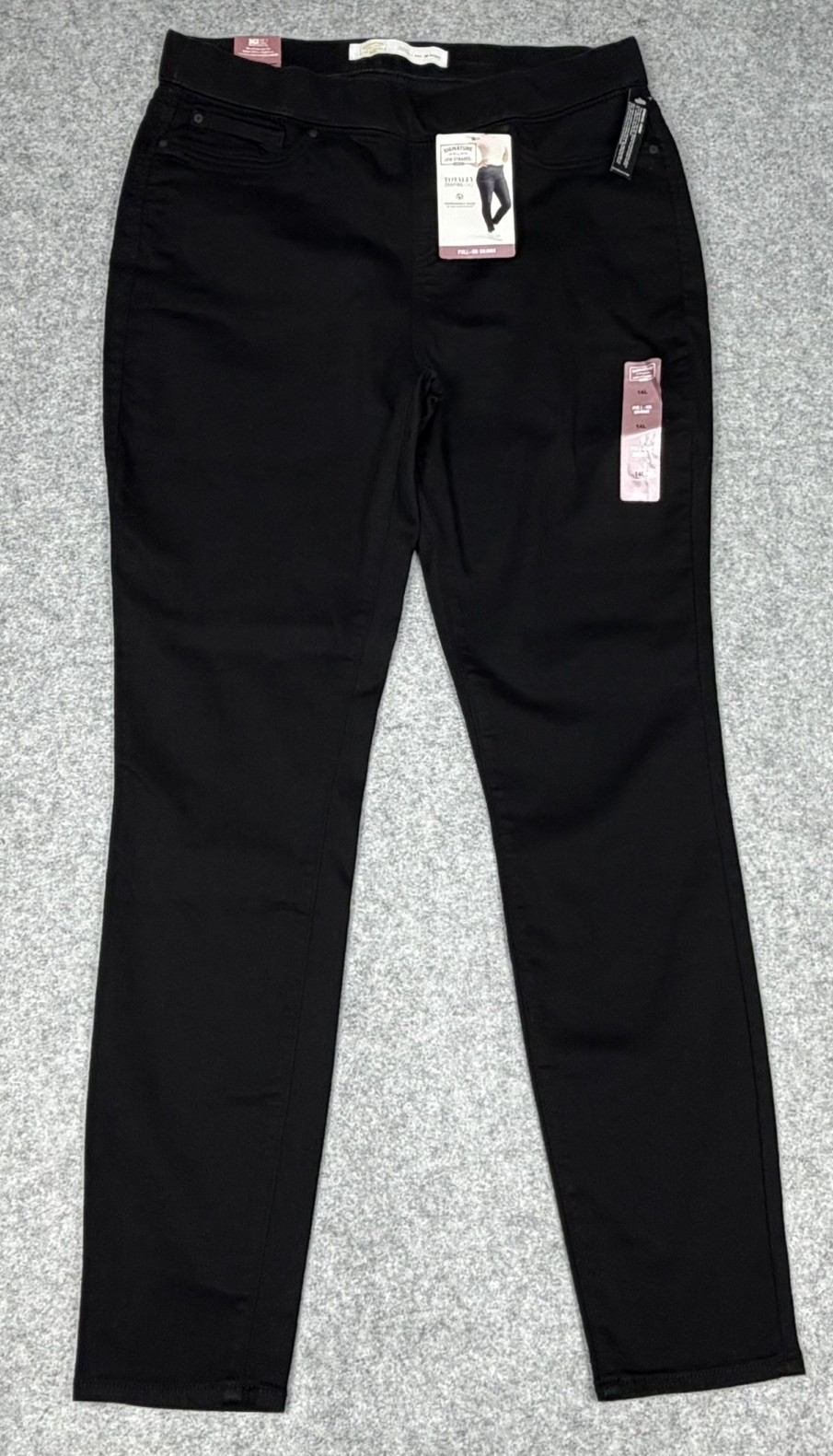 Levi Strauss Jeans Womens 14 L Black Pull On Skinny 32x31.5 Stretch Shaping NEW