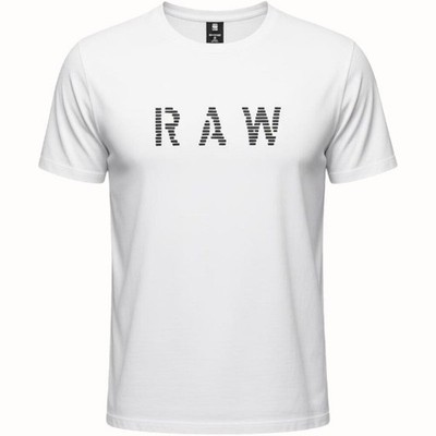 G-Star RAW Mens Graphic T-Shirt Large White Premium Cotton Crewneck NEW