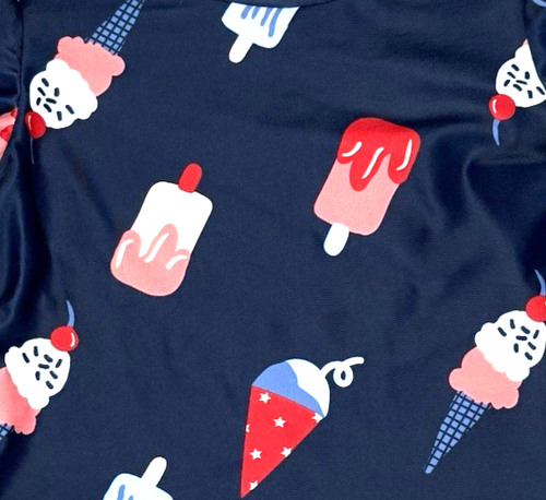 Carter’s Baby Navy Popsicle Rashguard & Red Ruffle Stars Bikini Swim Set 6M New! - Picture 4 of 11