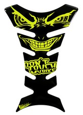 Tankpad 3D Aufkleber b&ouml;se Augen evil eyes dont touch my bike neon gelb : Form 17