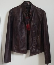 Aviatrix Brown Leather Biker Jacket L