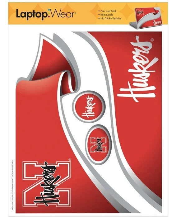 University of Nebraska Huskers Roommates Peel and Stick Laptop Wear Sticker RMK1 - Image 3 of 3