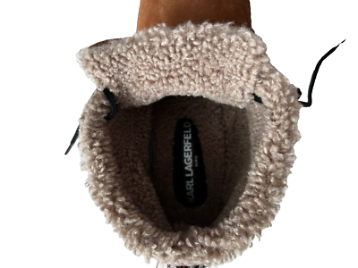 Karl Lagerfeld Paris Faux Shearling-Lined Suede Chukka Boots  display picture 2
