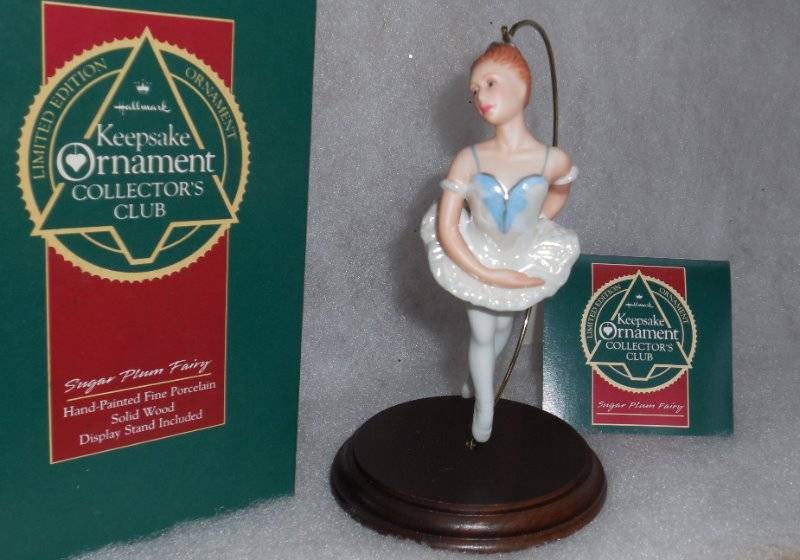 Hallmark Collectors Club "Sugar Plum Fairy" on Wooden Stand 1990~ Retails $27.75