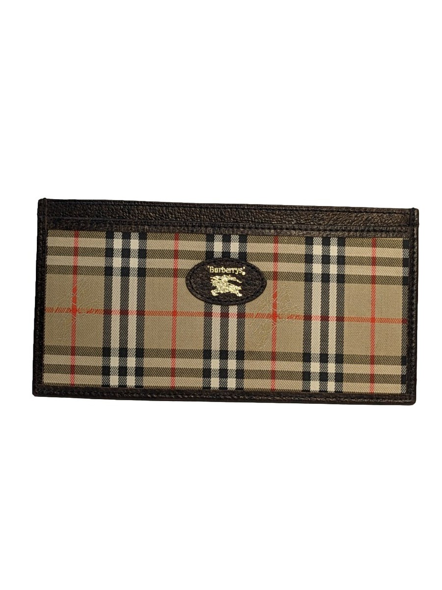 【送料&関税込】Burberry vintage Check Book Wallet Vintage Burberry Check Canvas Leather Long Wallet | eBay