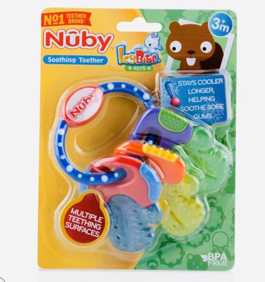 Nuby Ice Gel Teether Keys- Brand New- Ages 3 months+- Multiple Teething Surfaces - Image 3 of 4