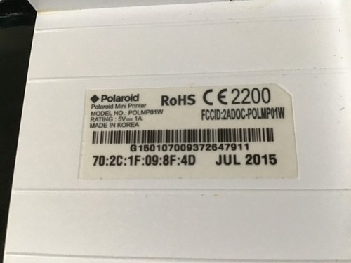 Polaroid zink zero ink mobile photo printer model POLMP01W - Picture 3 of 5