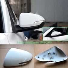 For Hyundai Elantra 2016-2019 White Left Rearview Door Mirror Cover Shell Cap