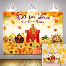 Fall Pumpkin Farm Leaves Harvest Backdrop Fall Thanksgiving Party Decoration