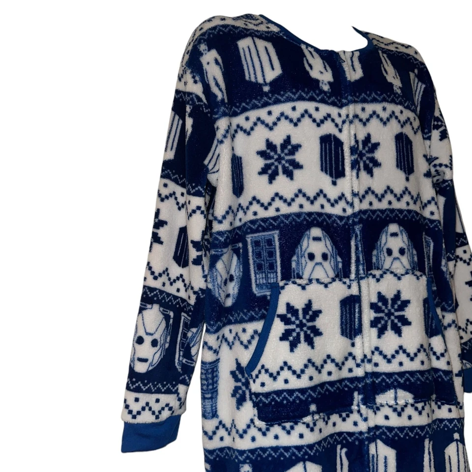 Pijama traje de unión Doctor Who para hombre talla única pieza Fair Isle vacaciones de Navidad Foto 3 de 4