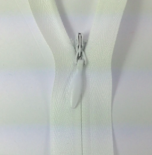White Invisible Zips, 16" - Concealed Zippers For Dress,Skirts,Cushions - Picture 1 of 7