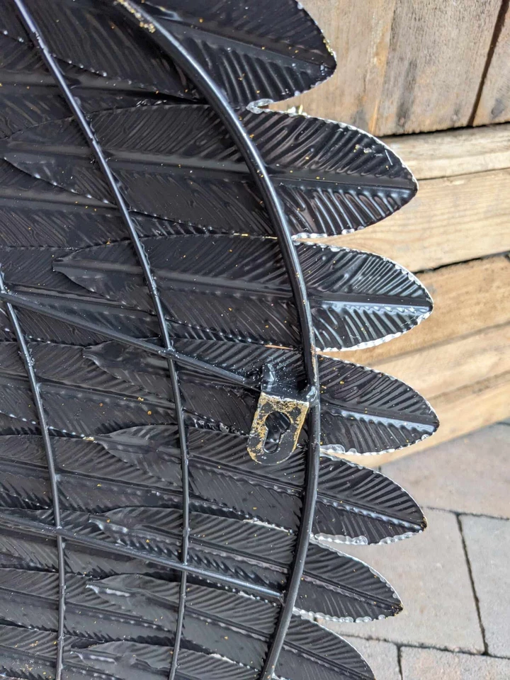 Grandi ali d'angelo metallo decorazione natalizia murale antico oro argento p... - Immagine 3 di 3