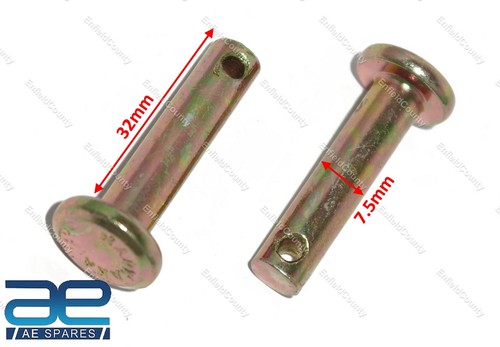 STEEL MADE LIFT ARM CLEVIS PIN PAIR FOR MASSEY FERGUSON 32MM X 7.5MM - Picture 2 of 6