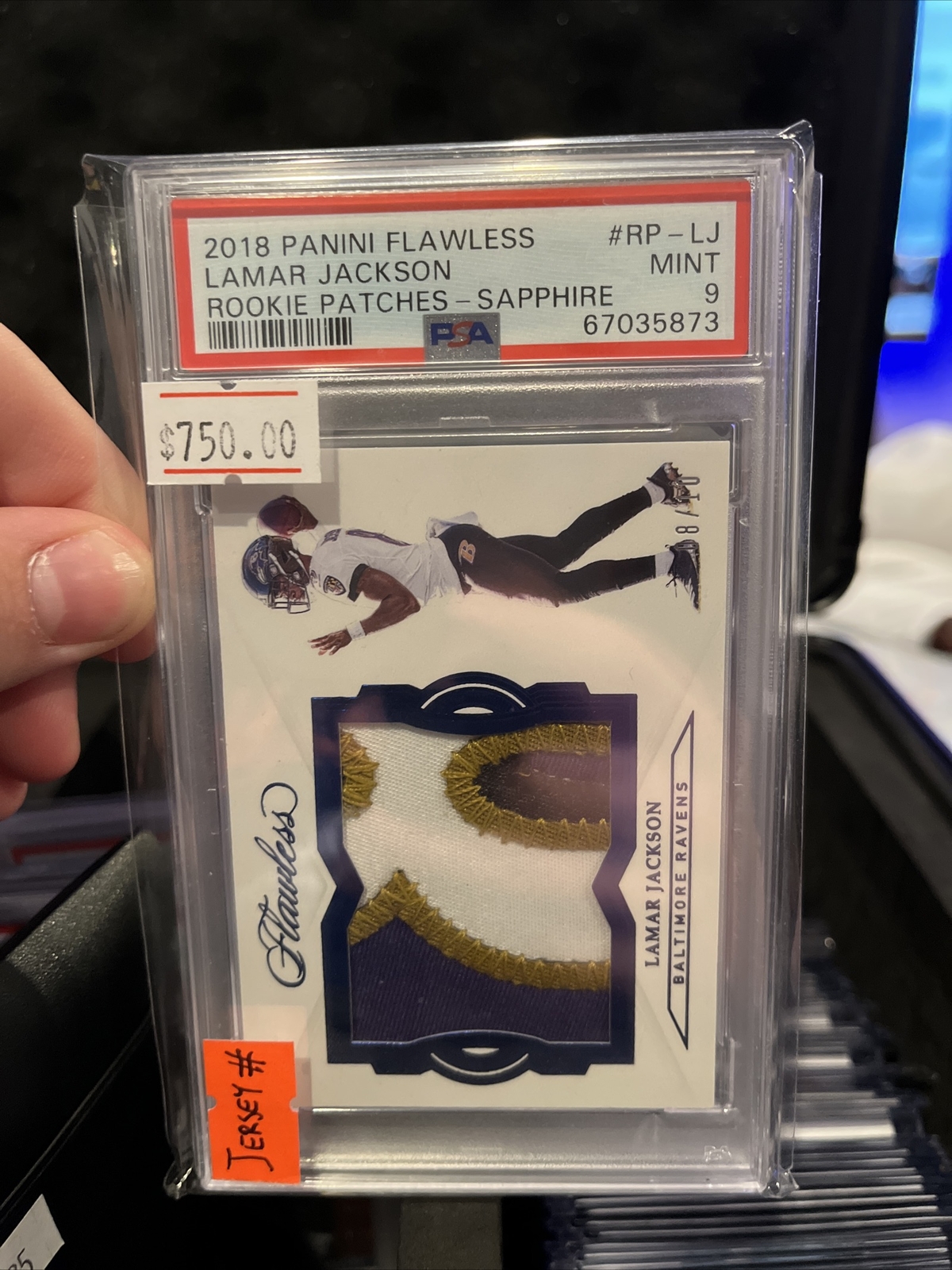 Lamar Jackson Panini Flawless Rookie Patches #RPLJ Sapphire