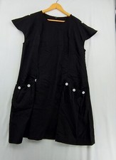 Floryday Black Dress 2XL Plus Size Casual, Pockets, Measurements Flat 38" Length