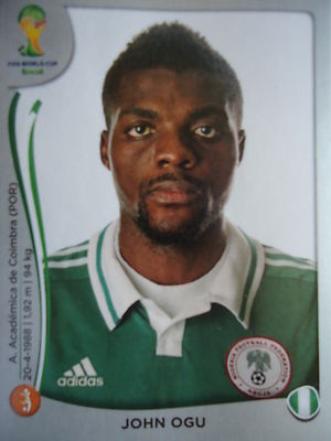 Panini 478 John Ogu Nigeria FIFA WM 2014 Brasilien