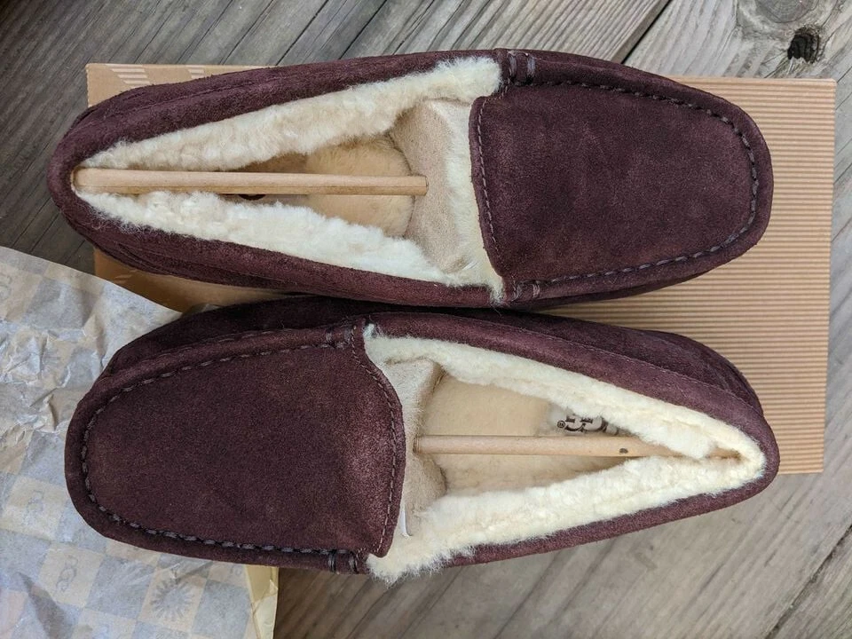 Mocassino pantofola UGG bambini unisex Ascot pelle scamosciata pelle di pecora espresso US 2