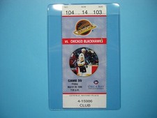 1995/96 VANCOUVER CANUCKS CHICAGO BLACK HAWKS NHL HOCKEY TICKET STUB GINO ODJICK
