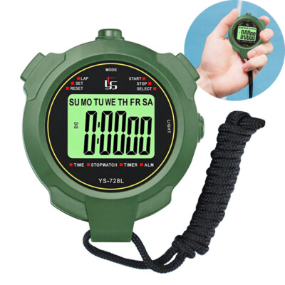 Digital Professional Handheld LCD Chronograph Sports Stopwatch Timer Stop Watch