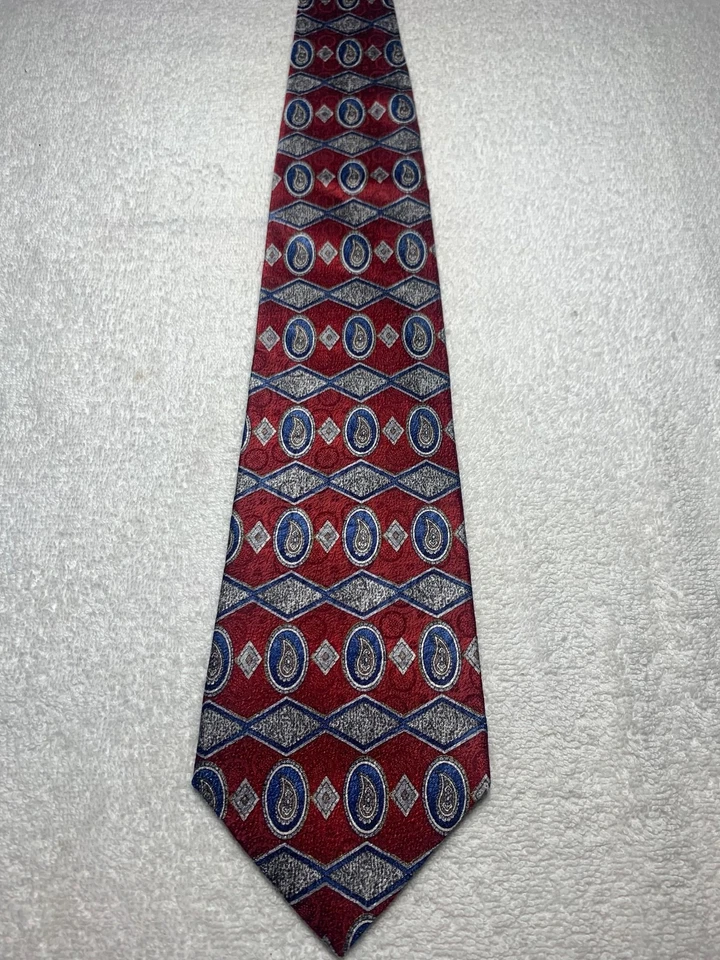 STAFFORD CORBATA HOMBRE ROJO CON GRIS Y AZUL 4 X 57 Foto 2 de 4