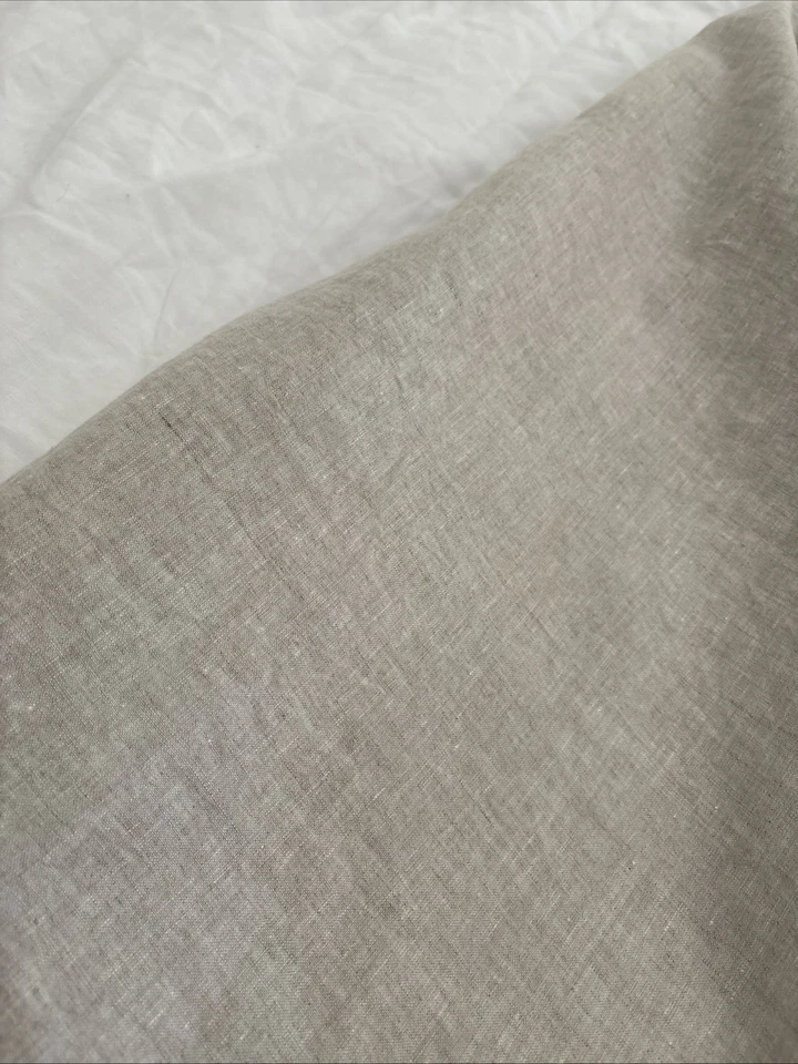 NEW West Elm European Flax Linen 48 x 84 Curtains~light beige ~SET OF 2 NEW - Image 4 of 4