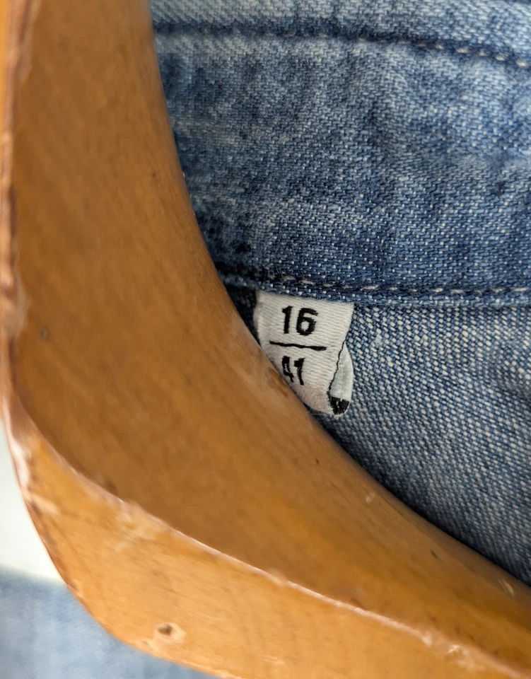 Mauro Grifoni Jeans Denim Lavado a Piedra Vaquero Occidental Perla Camisa a Presión Italia 16... Foto 4 de 4