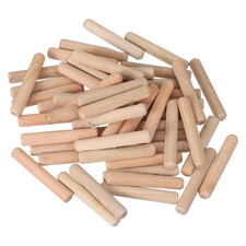 Wooden Dowel Pins 3/8" x 2-3/8" 10mm x 60mm Straight Dowel Rods Wood Fluted Do