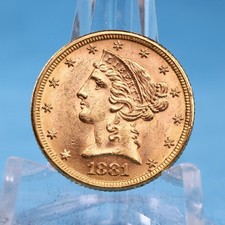 USA 5 $  1881 Coronet Head Eagle * 8,36 Gramm- 900 Gold * Vz