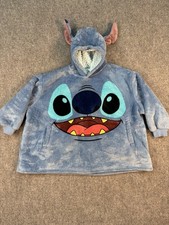 Disney Stitch Plush Hooded Wearable Blanket One Size Blue