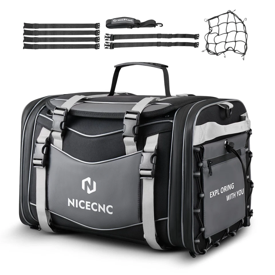 Motorcycle Large Trunk Tail Bag Expandable Adventure For BMW Yamaha Suzuki — 第 3/4 张图片