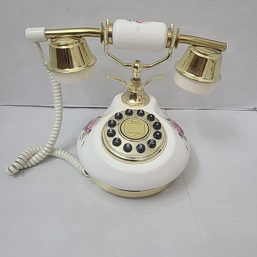 T.T. Systems Modell TTS-600B Porzellan französischer Stil Drucktasten Vintage Telefon