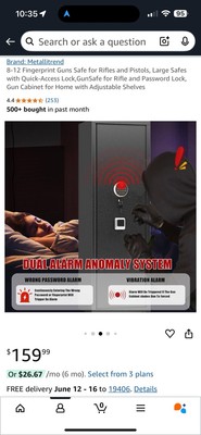 8-12 Biometric Gun Safe for Rifles and Pistols with Quick-Access 