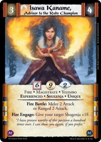 Isawa Kaname, Advisor to the Ruby Champion Ungraded L5R: The Coming Storm