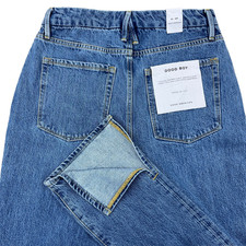Good American Good Boy Boyfriend Jeans Women 4 / 27 Straight Leg Split Hem