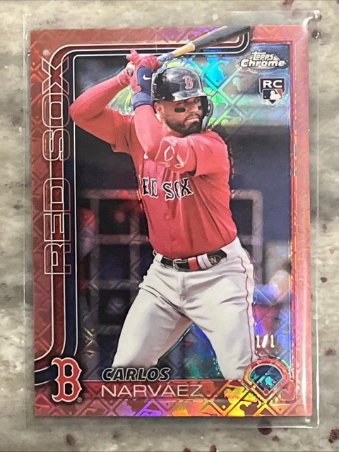 Carlos Narvaez 2025 Topps Chrome Logofractor Rose Gold 1/1 #194 Boston Red Sox