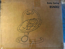 Babyeap Electric Baby Swing for Infant, Gray, Remote, Bluetooth, Timer BSN002