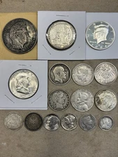 World Silver Coin Lot, Sold Below Melt, Francs, Marks, Shillings, Dimes & More