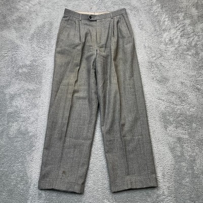 Zanella Pants Mens Medium Gray Saks Fifth Avenue Wool Lined Cuffed Straight Leg