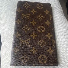 Louis Vuitton Brown Tan Monogram Logo Folding Bifold Wallet Women
