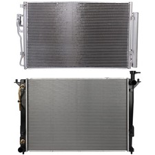 Radiator + AC Condenser Cooling For 10-12 Hyundai Santa Fe 11-15 Kia Sorento