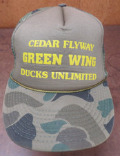 VTG DU Ducks Unlimited Green Wing Cedar Flyway Camo Hunting trucker cap hat