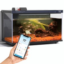 Smart Aquarium 5 Gallon Glass Fish Tank, Self Cleaning System Efficiency Filt...
