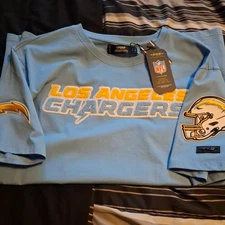 Mens Pro Standard Los Angeles Chargers Lt Blue 3 patch tshirt Nwt Sz Large