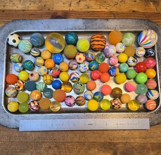 Vintage Super Ball Lot 70 Rubber Bounce Balls 1950s 1970s Retro Toy LOT ☆USA