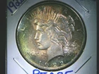 🔥1922 Peace Silver Dollar☆Brilliant Uncirculated☆🌈Rainbow Toning☆