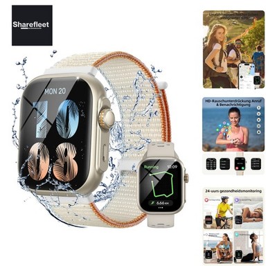 Elegante Smartwatch für Damen & Herren - Fitnessuhr mit GPS, 1.85'' Touchscreen