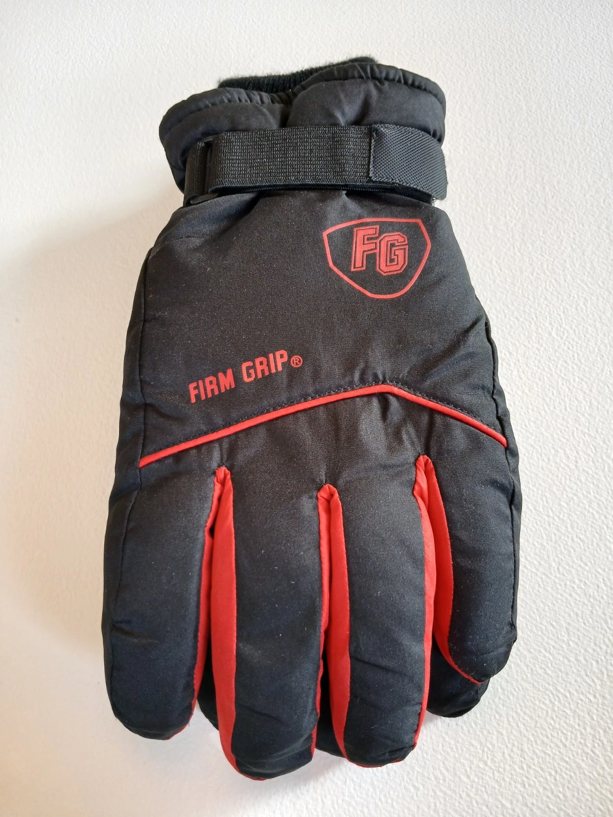 Firm Grip Warm Winter Ski Gloves Lined and Insulated Black & Red Men's XXL